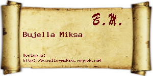 Bujella Miksa névjegykártya